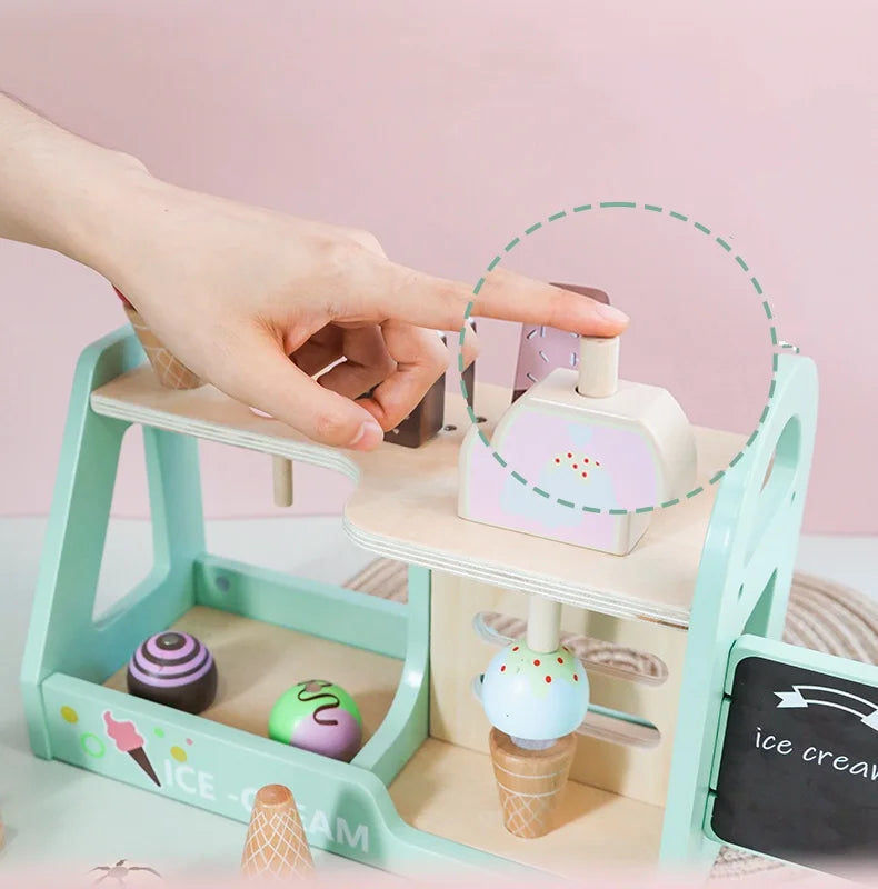 Ice Cream Counter Playset For Kids Montessori