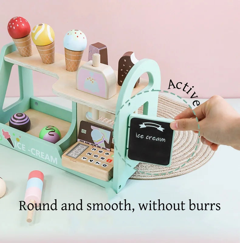 Ice Cream Counter Playset For Kids Montessori
