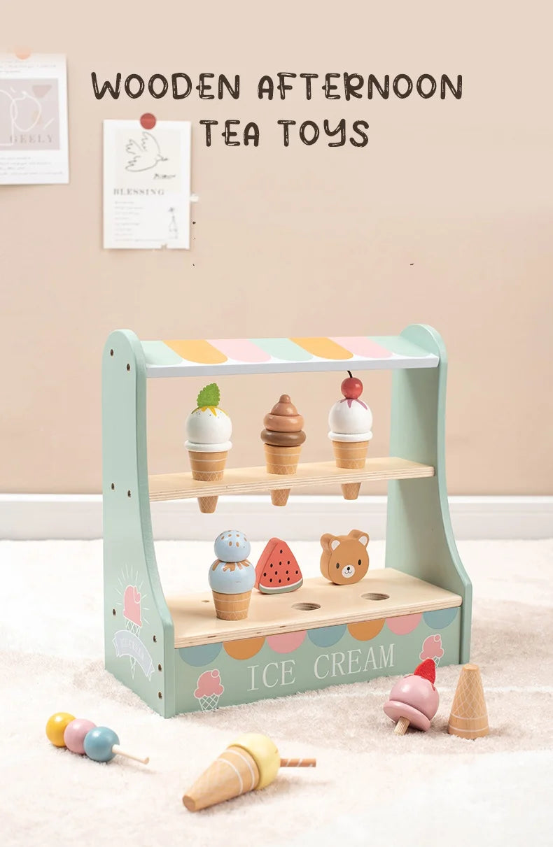 Ice Cream Counter Playset For Kids Montessori