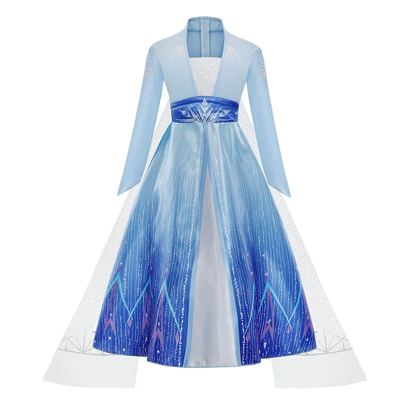 Elsa Costume for Girl Birthday Party Blue
