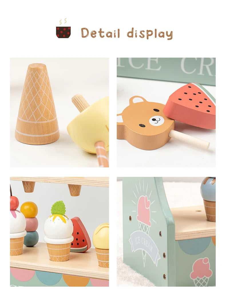 Ice Cream Counter Playset For Kids Montessori