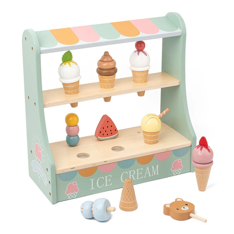 Ice Cream Counter Playset For Kids Montessori