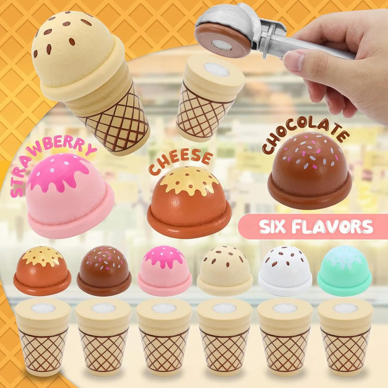 Ice Cream Counter Playset For Kids Montessori