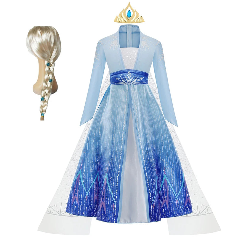 Elsa Costume for Girl Birthday Party Blue