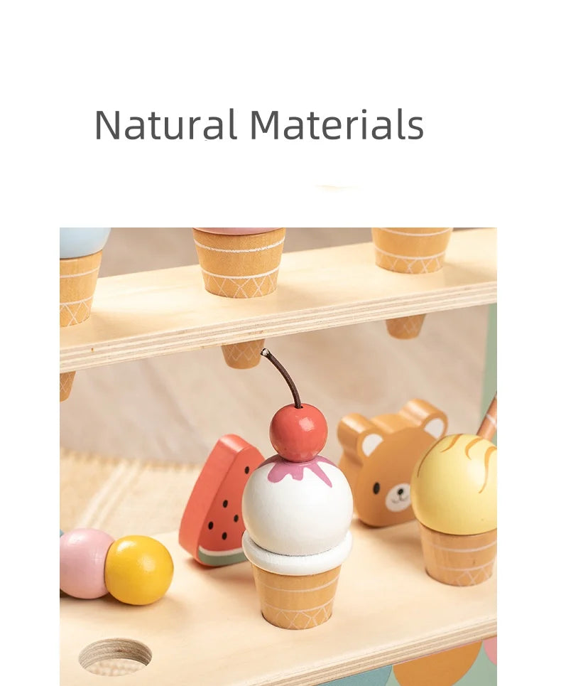 Ice Cream Counter Playset For Kids Montessori